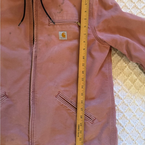 Rare Pink Carharrt Hooded, Canvas, Sherpa Lined Coat - Picture 7 of 9